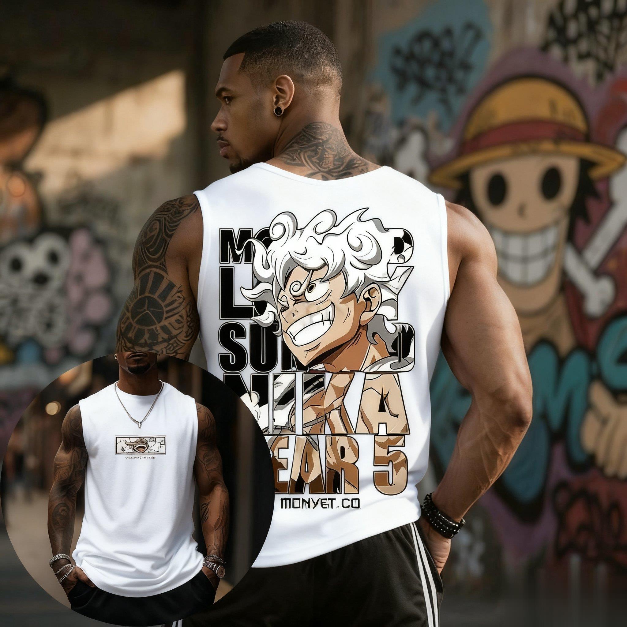 Streetwear Gym Brand - 원피스 루피 기어 5 탱크탑 남성용