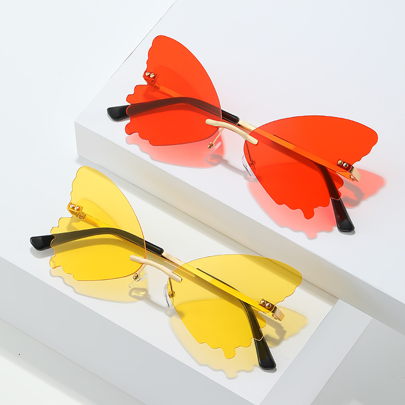 빈티지 무테 나비 모양 선글라스 스트릿웨어 여성 명품  - Streetwear Brand With Butterfly 리뷰 및 가격